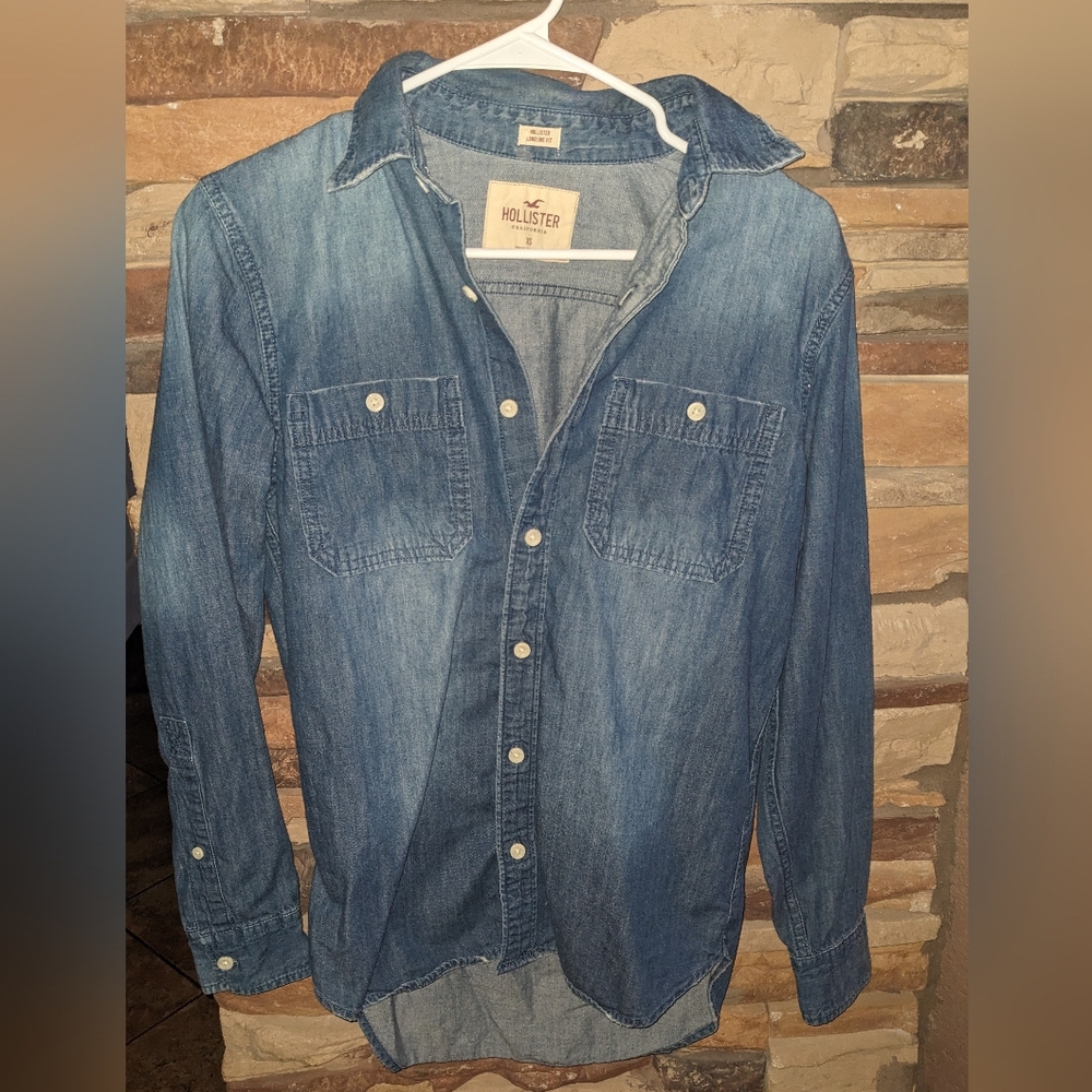 Men's Hollister Blue Denim Shirt